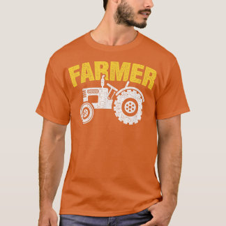 Distress Farm Tractor Farmer Graphic T Shirt
