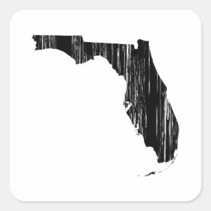 Distress Florida State Outline Fyrkantigt Klistermärke