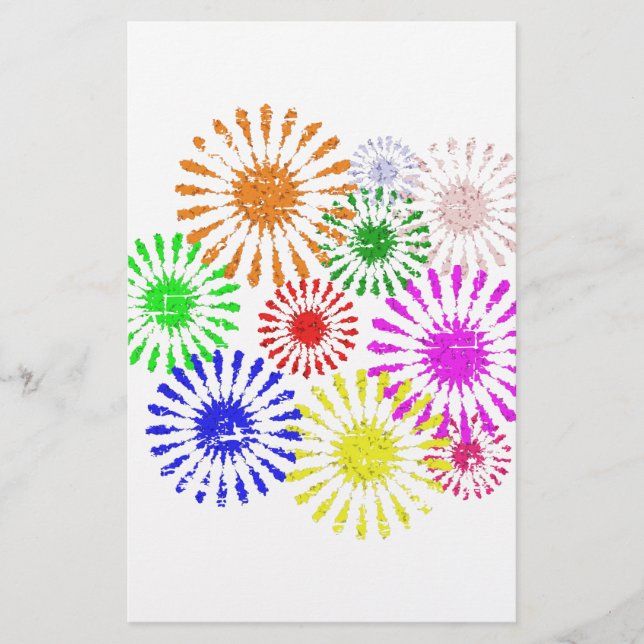 Distress Flower Burst Brevpapper (Framsida)