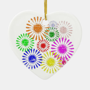 Distress Flower Burst Julgransprydnad Keramik