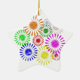 Distress Flower Burst Julgransprydnad Keramik