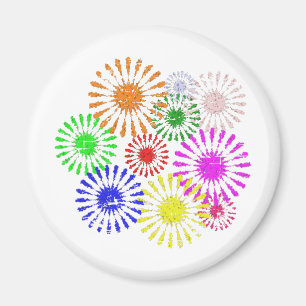Distress Flower Burst Magnet