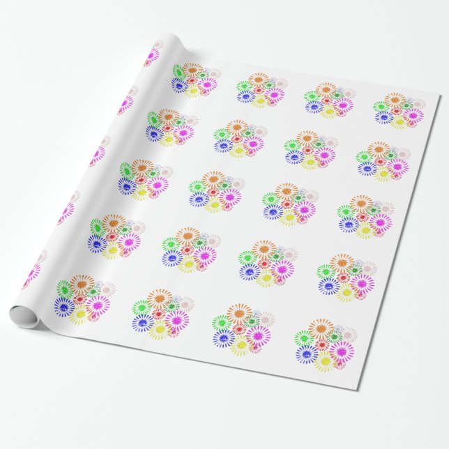 Distress Flower Burst Presentpapper (Utrullad)