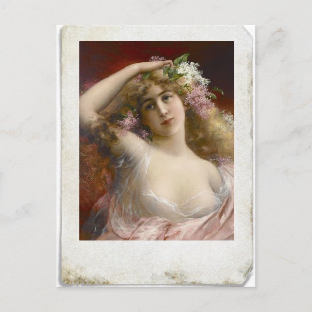 Distress-foto av Viktorian Dam-vykort Vykort (Framsida)