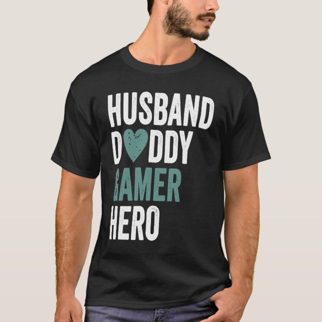 Distress Gamer Make pappa Gamer Hero T Shirt (Framsida)