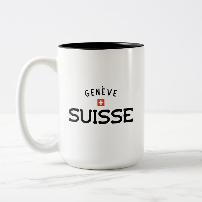Distress Geneve Suisse (Genève, Schweiz) Två-Tonad Mugg (Vänster)