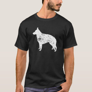 Distress German Shepherd Silhouette Hundägare T Shirt