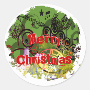 Distress God jul Stickers - Anpassad Runt Klistermärke