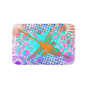 Distress Golden Nazca Linjer Hummingbird Badrumsmatta