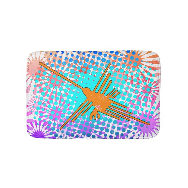 Distress Golden Nazca Linjer Hummingbird Badrumsmatta (Framsidan)