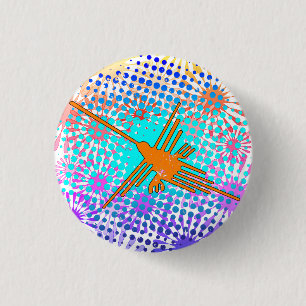 Distress Golden Nazca Linjer Hummingbird Knapp
