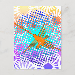 Distress Golden Nazca Linjer Hummingbird Vykort