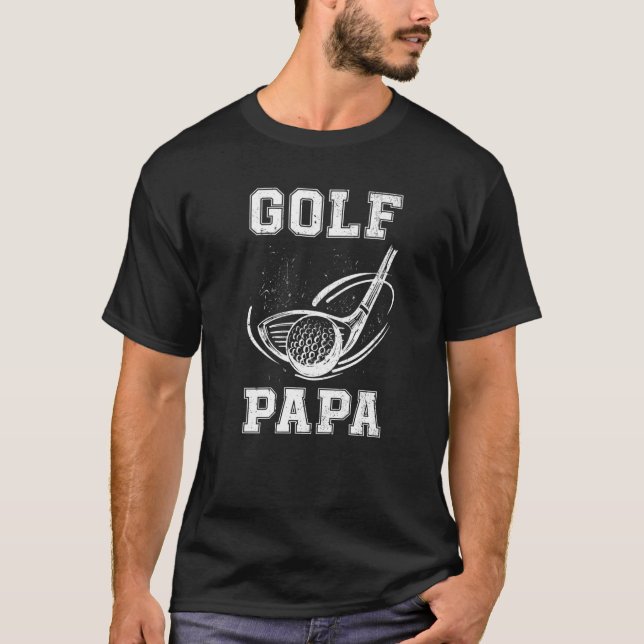 Distress Golf Pappa Fars dag Golf Golfer Golf Golf T Shirt (Framsida)