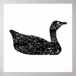 Distress Goose Silhouette Poster
