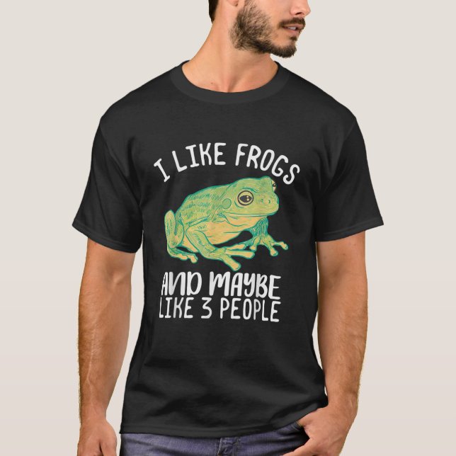 Distress Graphic Frog Älskare T Shirt (Framsida)