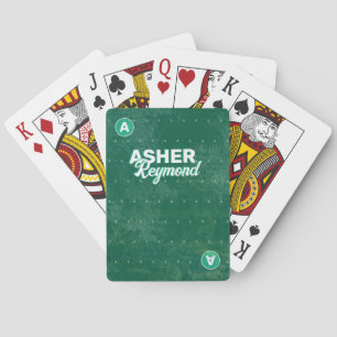Distress Grönt Retro Namn Monogrammed Casinokort