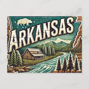 Distress Grunge Arkansas Vykort