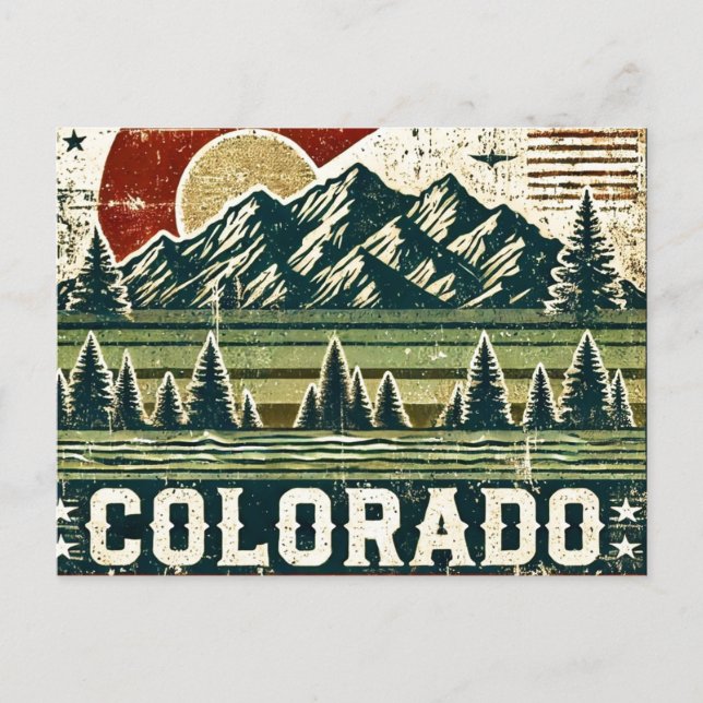 Distress Grunge Colorado Vykort (Framsida)