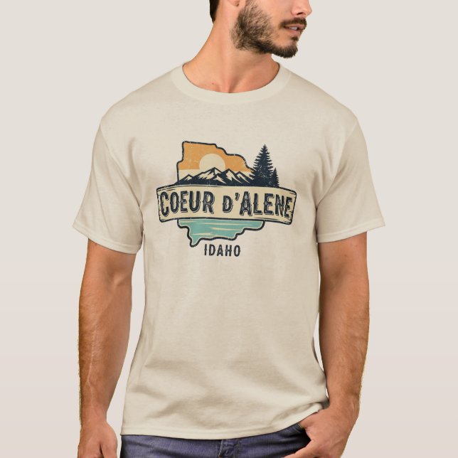 Distress Grunge Idaho Coeur d'Alene T Shirt (Framsida)