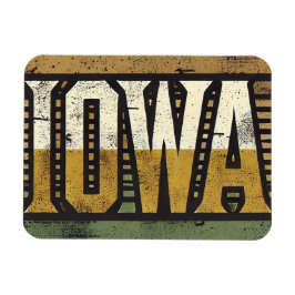 Distress Grunge Iowa Magnet