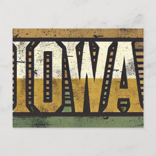 Distress Grunge Iowa Vykort