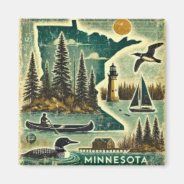 Distress Grunge Minnesota Magnet
