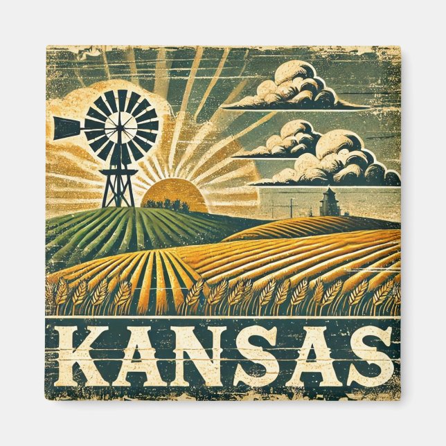 Distress Grunge Nebraska Magnet (Framsidan)