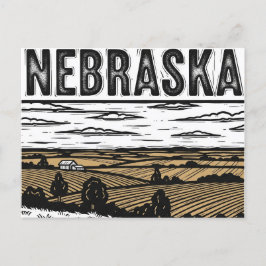 Distress Grunge Nebraska Postcard Vykort