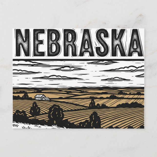 Distress Grunge Nebraska Postcard Vykort (Framsida)