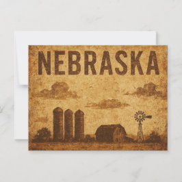 Distress Grunge Nebraska Vykort