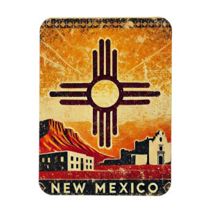 Distress Grunge New mexico Magnet
