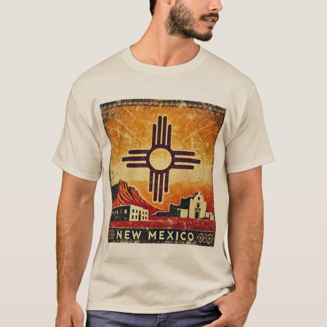 Distress Grunge New mexico T Shirt (Framsida)
