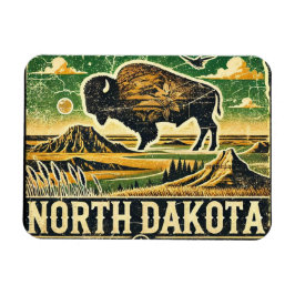 Distress Grunge North Dakota Magnet