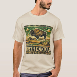 Distress Grunge North Dakota T Shirt