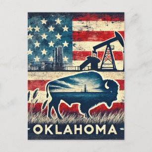 Distress Grunge Oklahoma Vykort