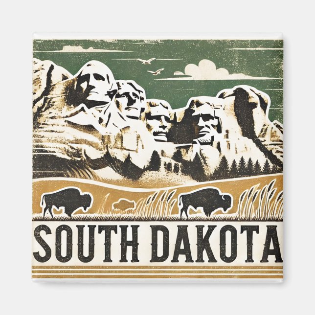 Distress Grunge South Dakota Magnet (Framsidan)