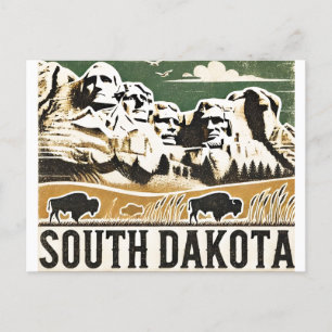 Distress Grunge South Dakota Vykort