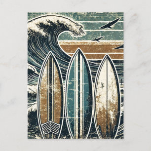 Distress Grunge Surfing Vykort