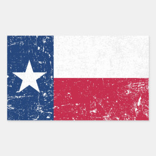 Distress Grunge Texas Flagga Rektangulärt Klistermärke