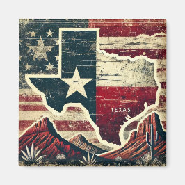 Distress Grunge Texas Magnet
