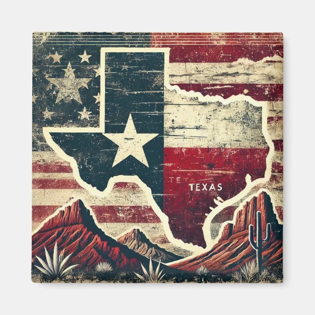 Distress Grunge Texas Magnet (Framsidan)