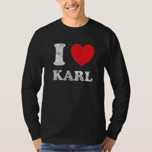Distress Grunge Worn Out Stil I Kärlek Karl T Shirt
