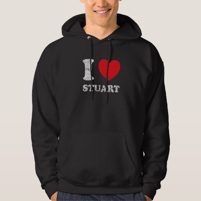 Distress Grunge Worut Out Stil I Kärlek Stuart Hoodie (Framsida)