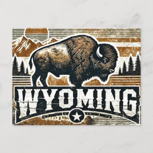 Distress Grunge Wyoming Vykort