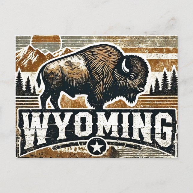 Distress Grunge Wyoming Vykort (Framsida)