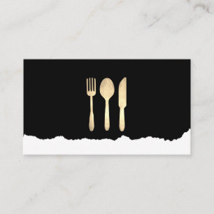 Distress Guld Food Utensils Visitkort