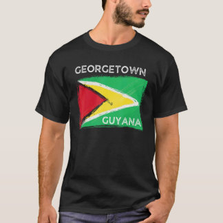 Distress Guyana Flagga Georgetown Guyana Guyana Ro T Shirt