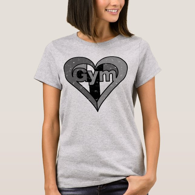 Distress Gym Heart T Shirt (Framsida)