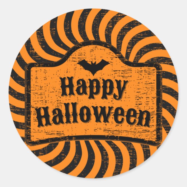 Distress Halloween Runt Klistermärke (Framsida)