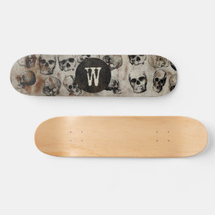 Distress Halloween Vintage Döskallars Monogram Mini Skateboard Bräda 18,5 Cm